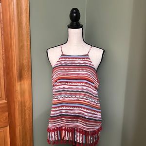 Size medium patterned tank with fringe by Sunday in Brooklyn